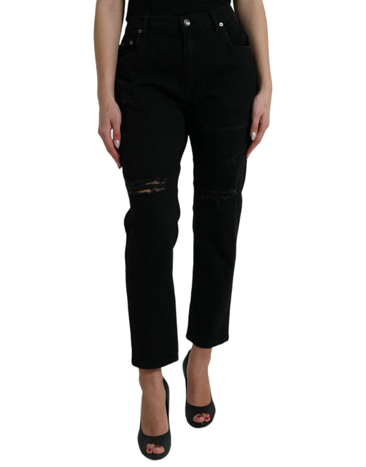 Elegante High Waist Schwarze Stretch Jeans