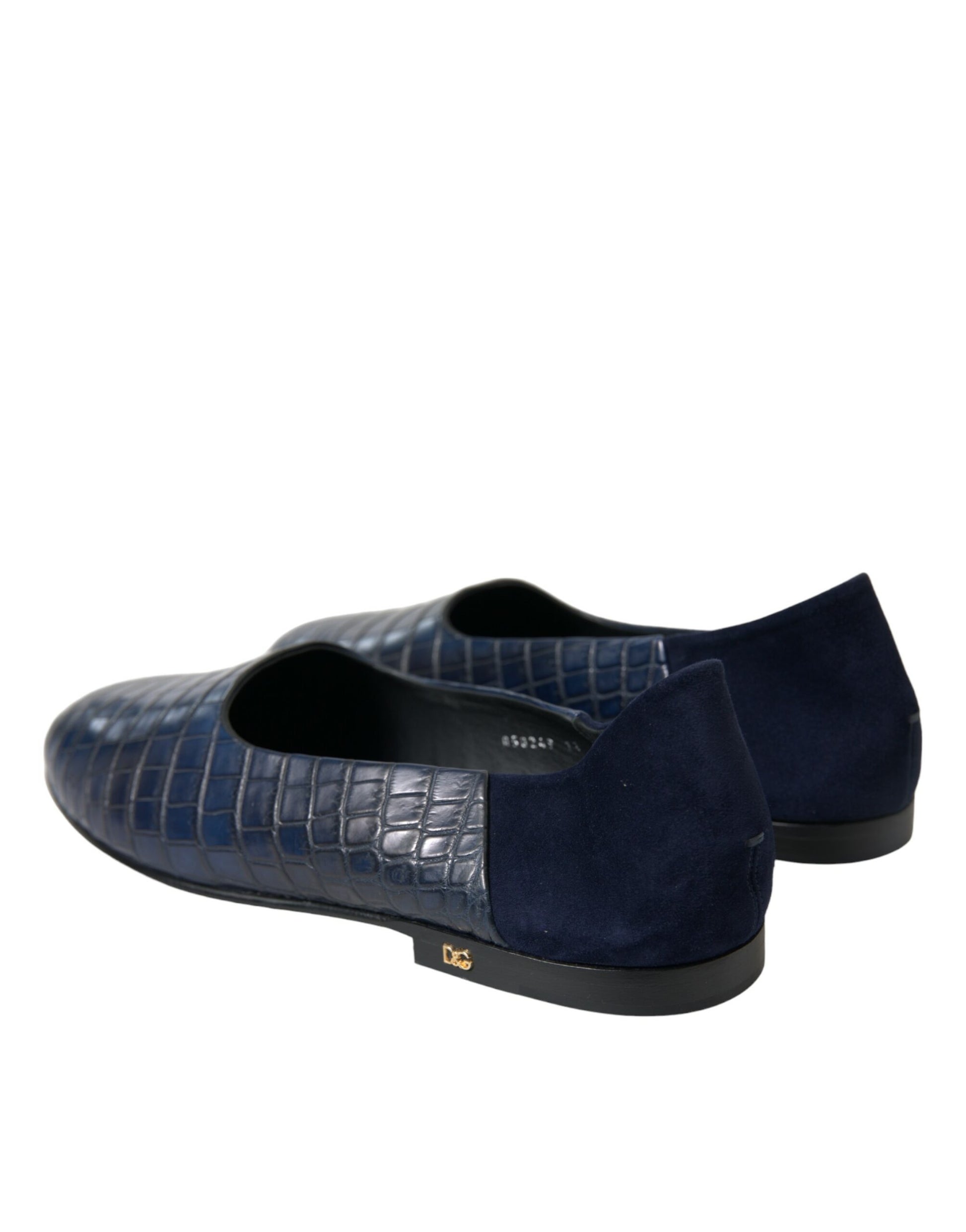 Elegante Loafer aus blauem Krokodilleder