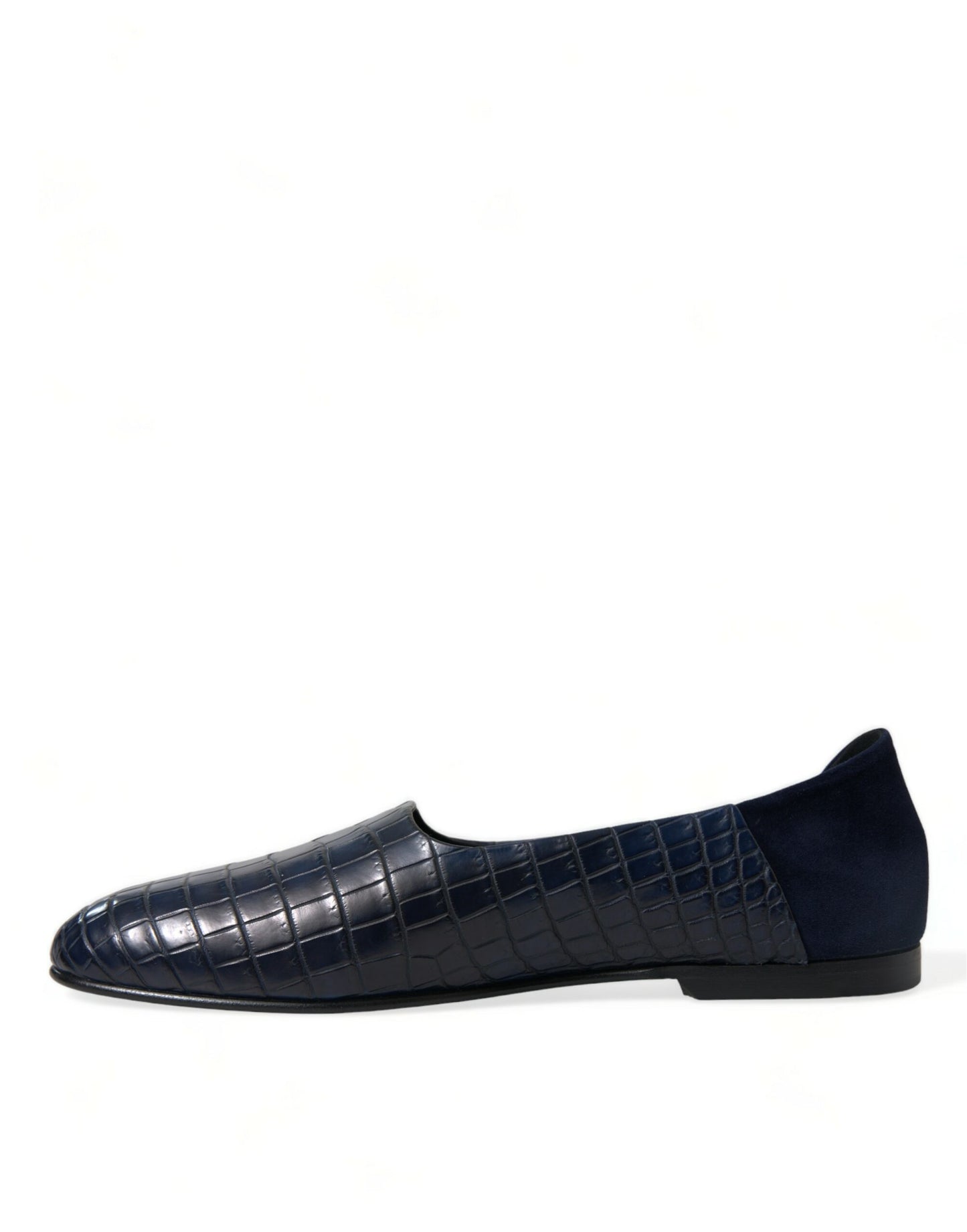 Elegante Loafer aus blauem Krokodilleder