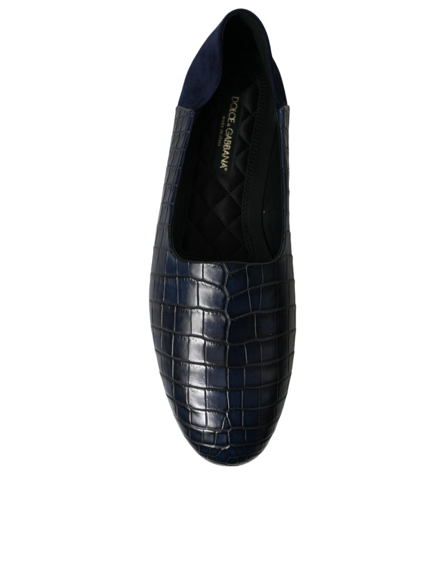 Elegante Loafer aus blauem Krokodilleder