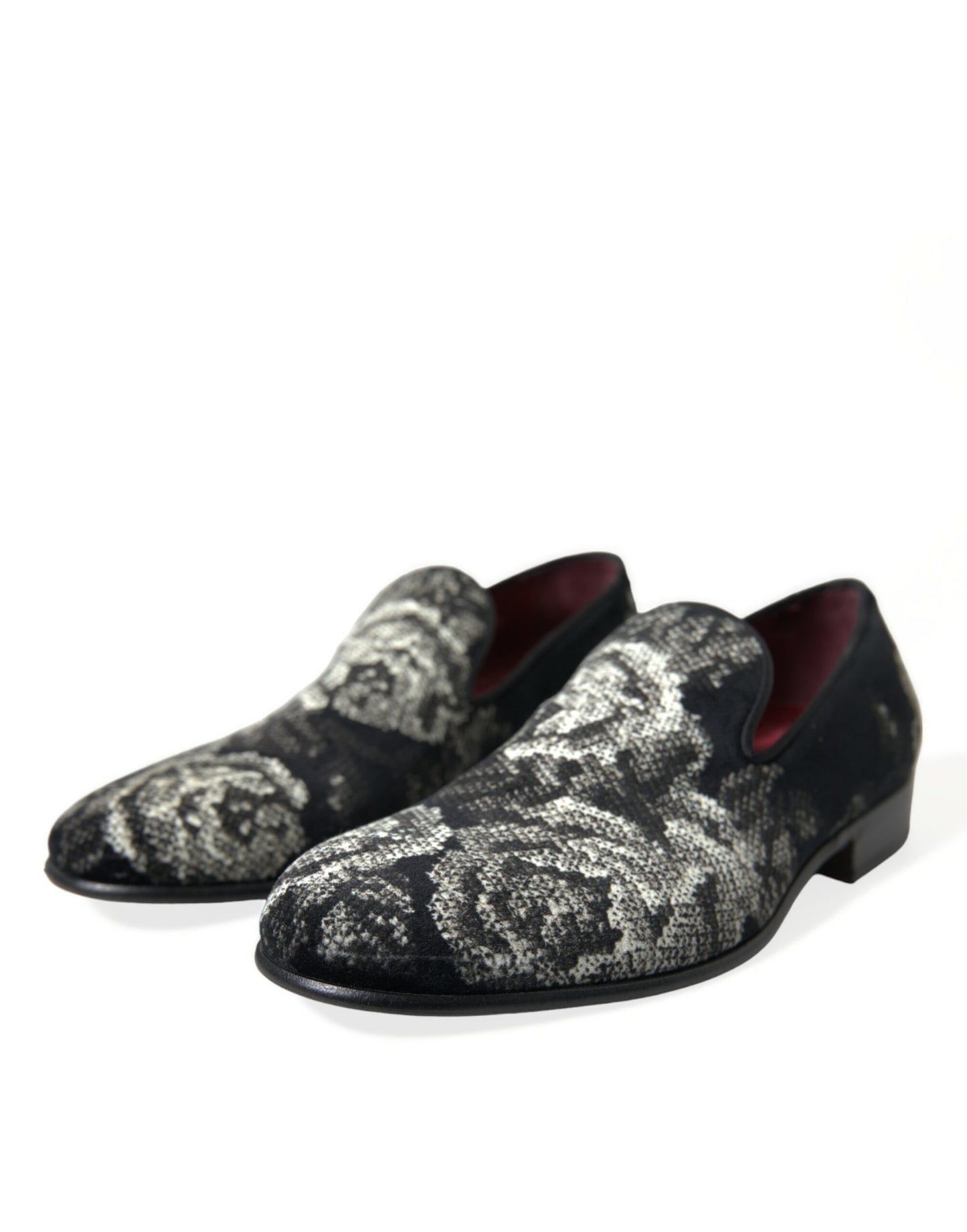 Elegante Loafer aus Samt mit Blumenmuster