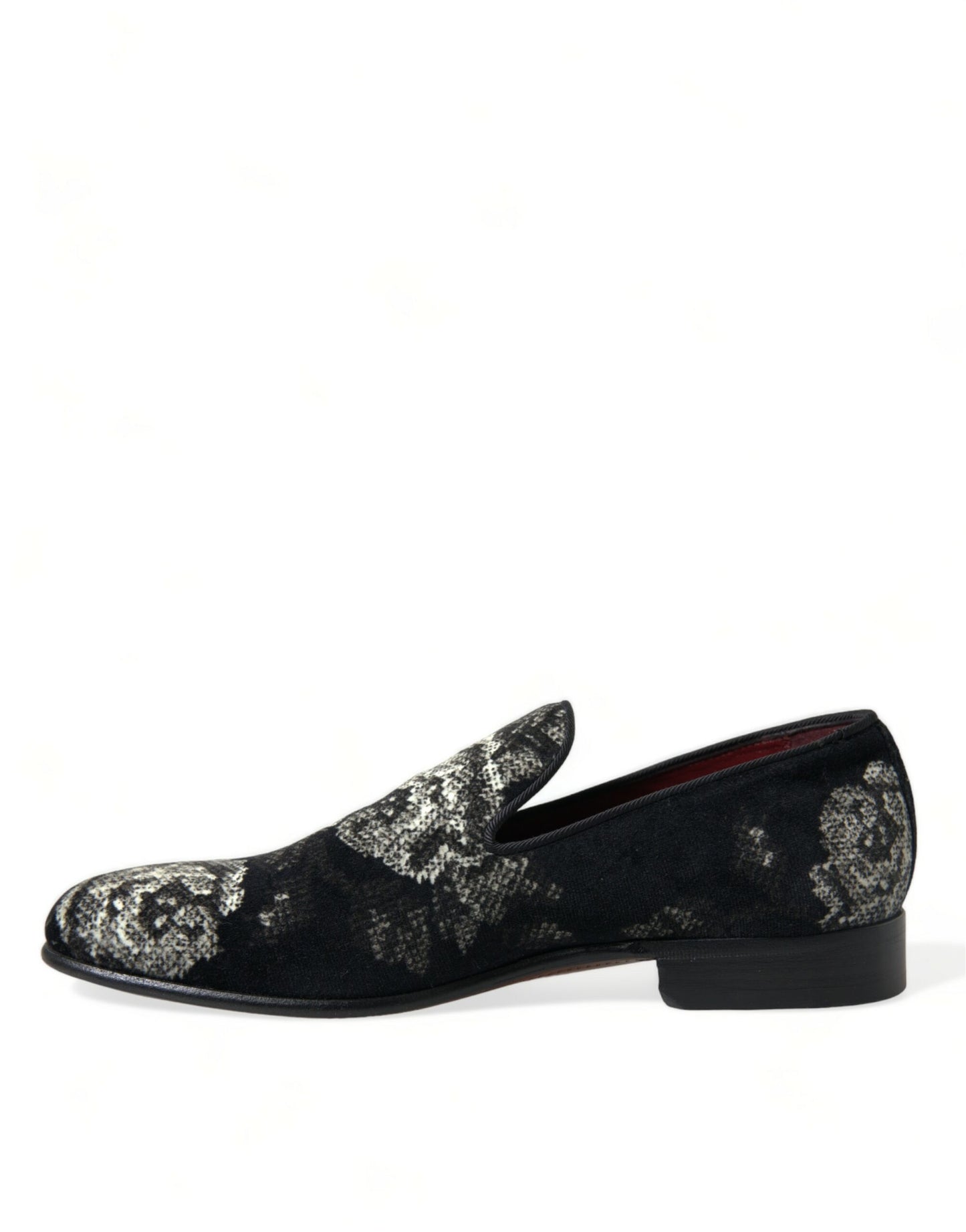 Elegante Loafer aus Samt mit Blumenmuster