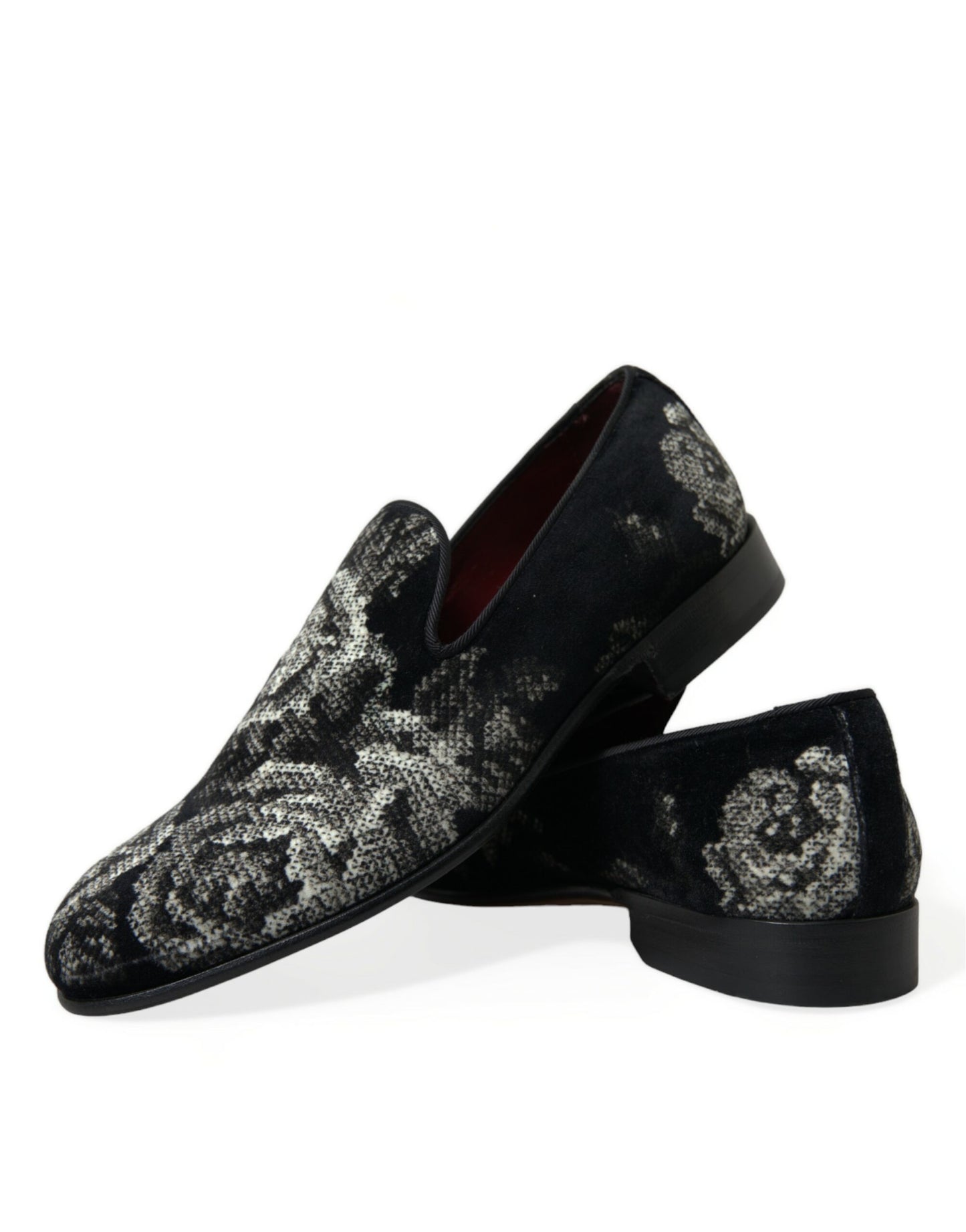 Elegante Loafer aus Samt mit Blumenmuster