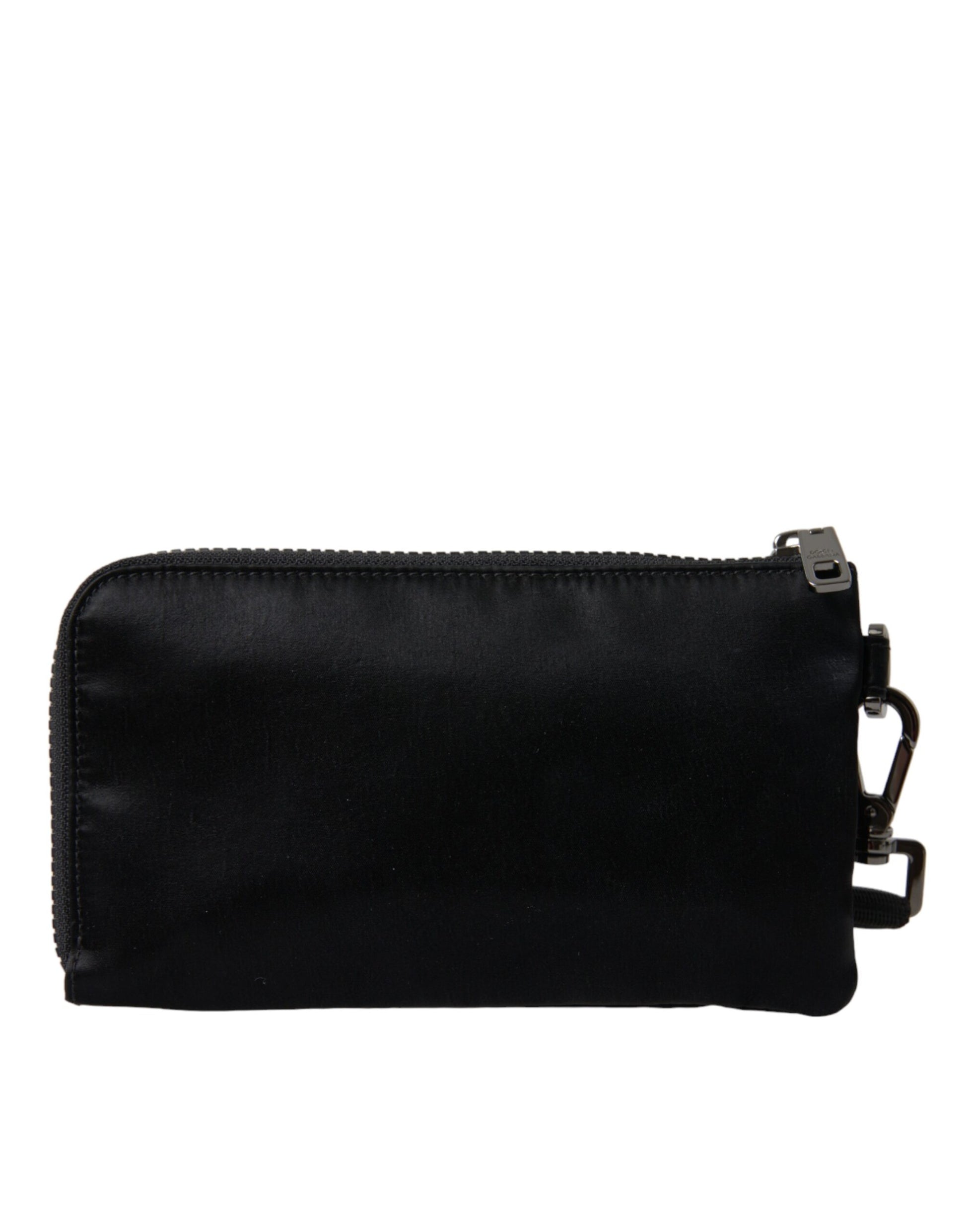 Elegante schwarze Tasche aus Nylon und Leder