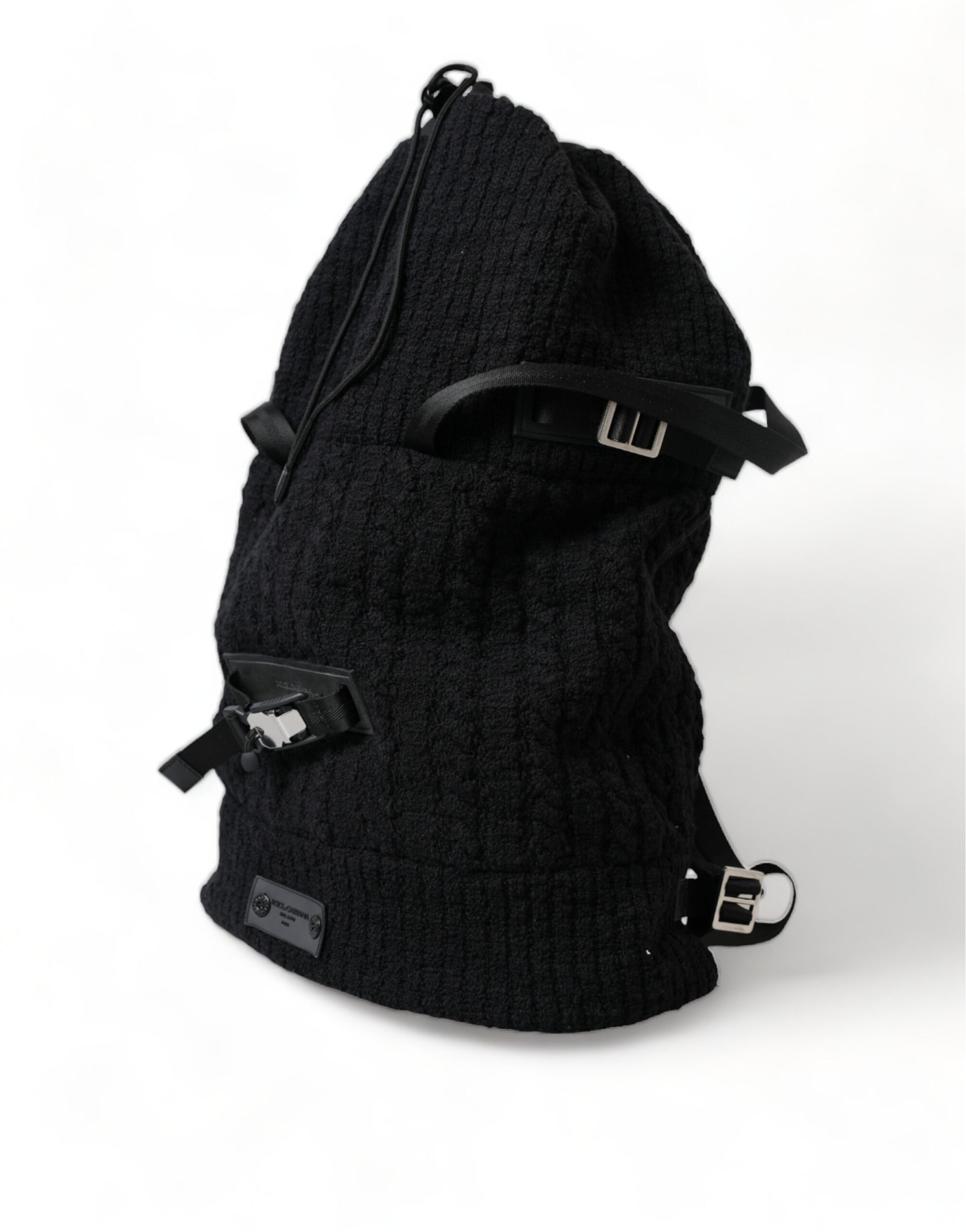 Eleganter Rucksack aus Tricot-Wollmischung in Schwarz