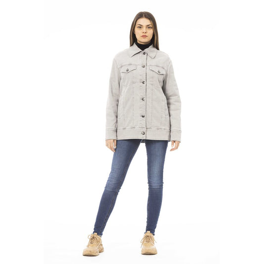 Graue Baumwolljacke für Damen