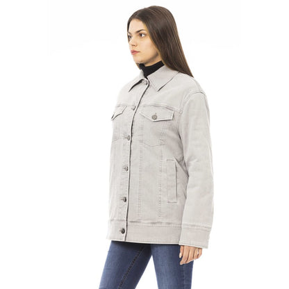 Gray Cotton Women Jacket