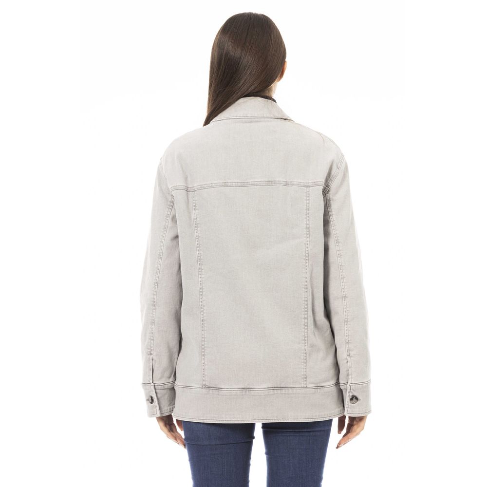 Gray Cotton Women Jacket