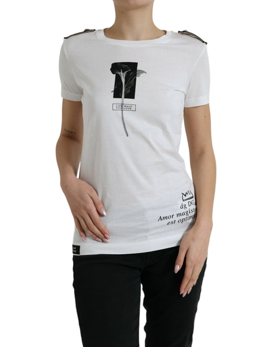 Elegantes monochromes T-Shirt mit Rundhalsausschnitt