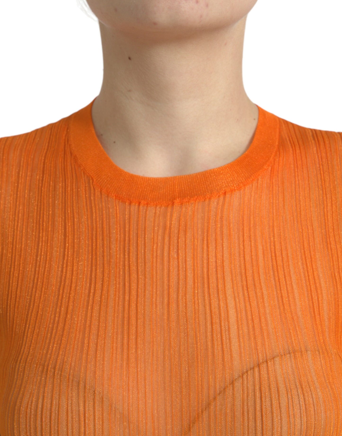 Chic Orange Crew Neck Tank Top