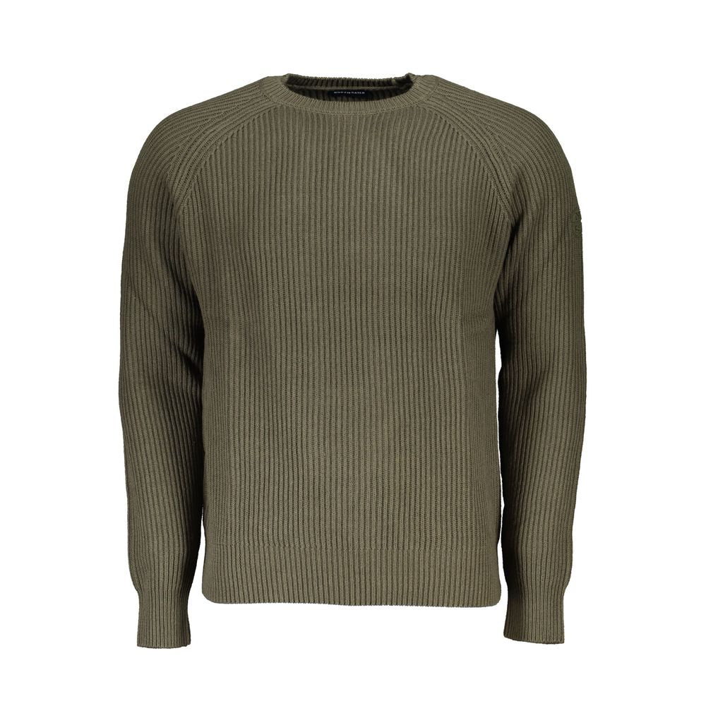 Green Cotton Men Sweater