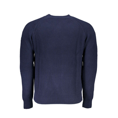 Blue Cotton Men Sweater