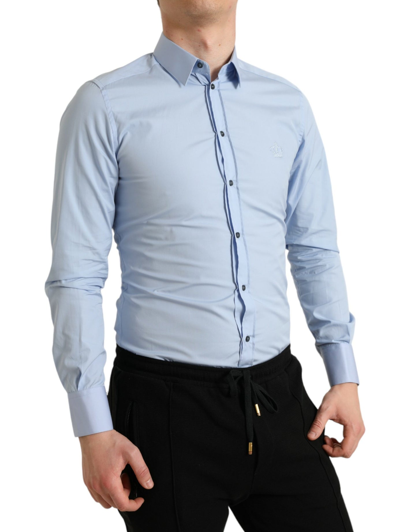 Elegantes Slim Fit-Hemd in Himmelblau