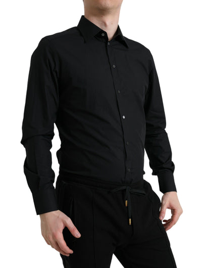 Schickes schwarzes italienisches Slim Fit-Hemd