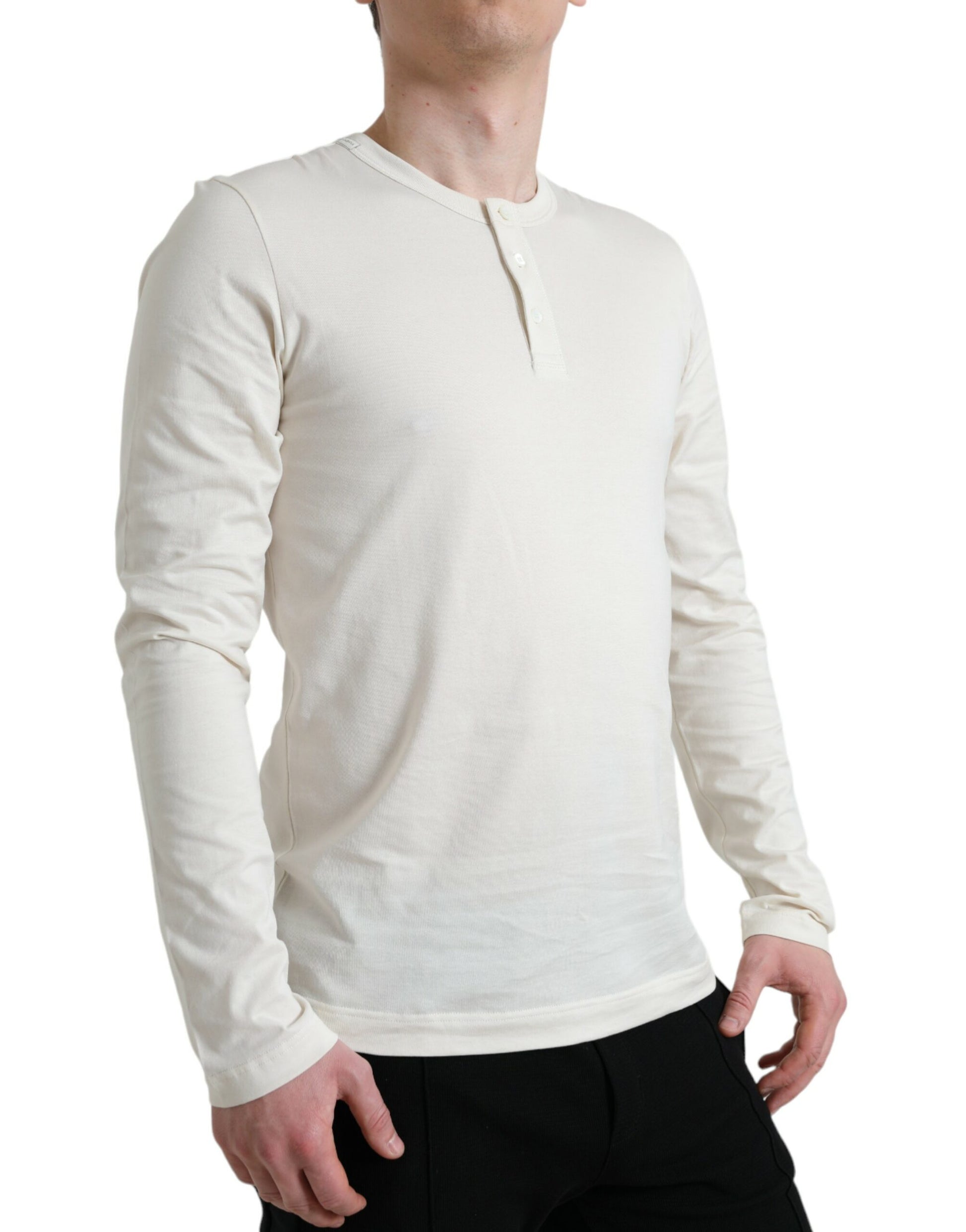 Eleganter Pullover aus cremeweißer Baumwolle