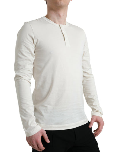 Eleganter Pullover aus cremeweißer Baumwolle