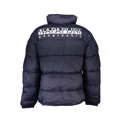 Blue Polyamide Men Jacket