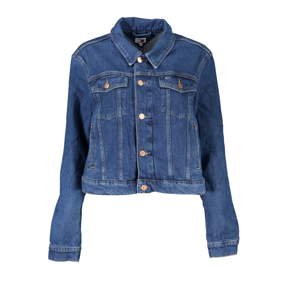 Blue Cotton Women Jacket