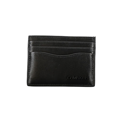 Sleek Black Leather Card Holder