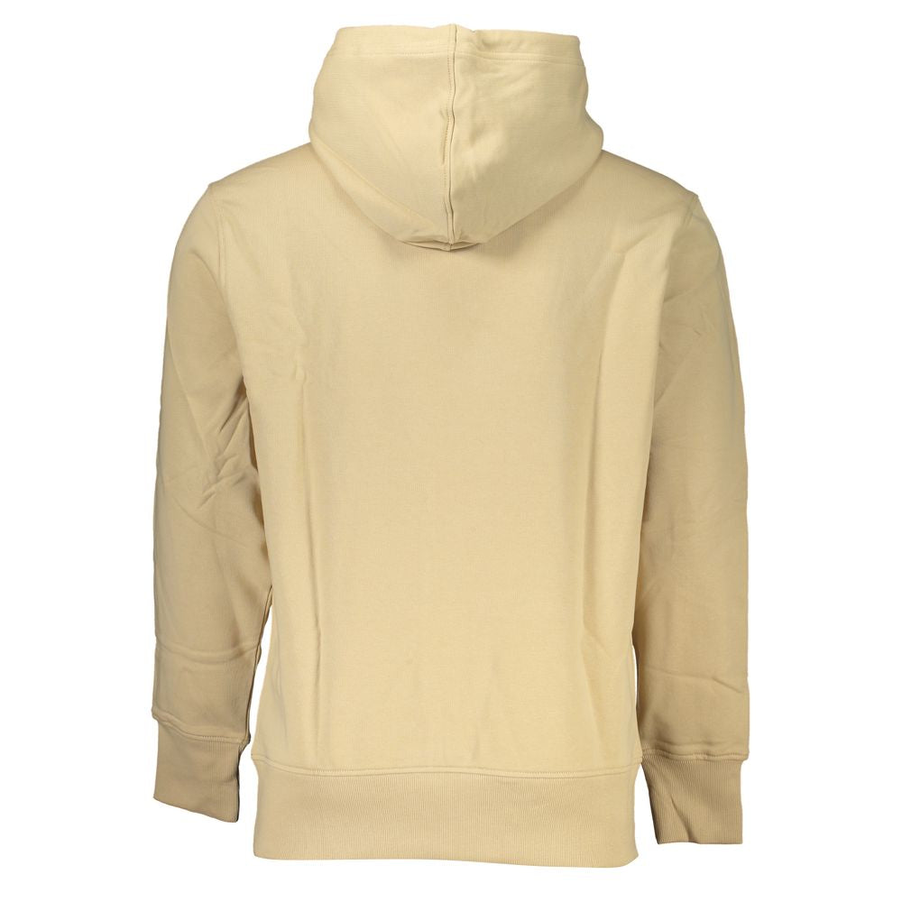 Beige Brushed Cotton Hooded Sweatshirt