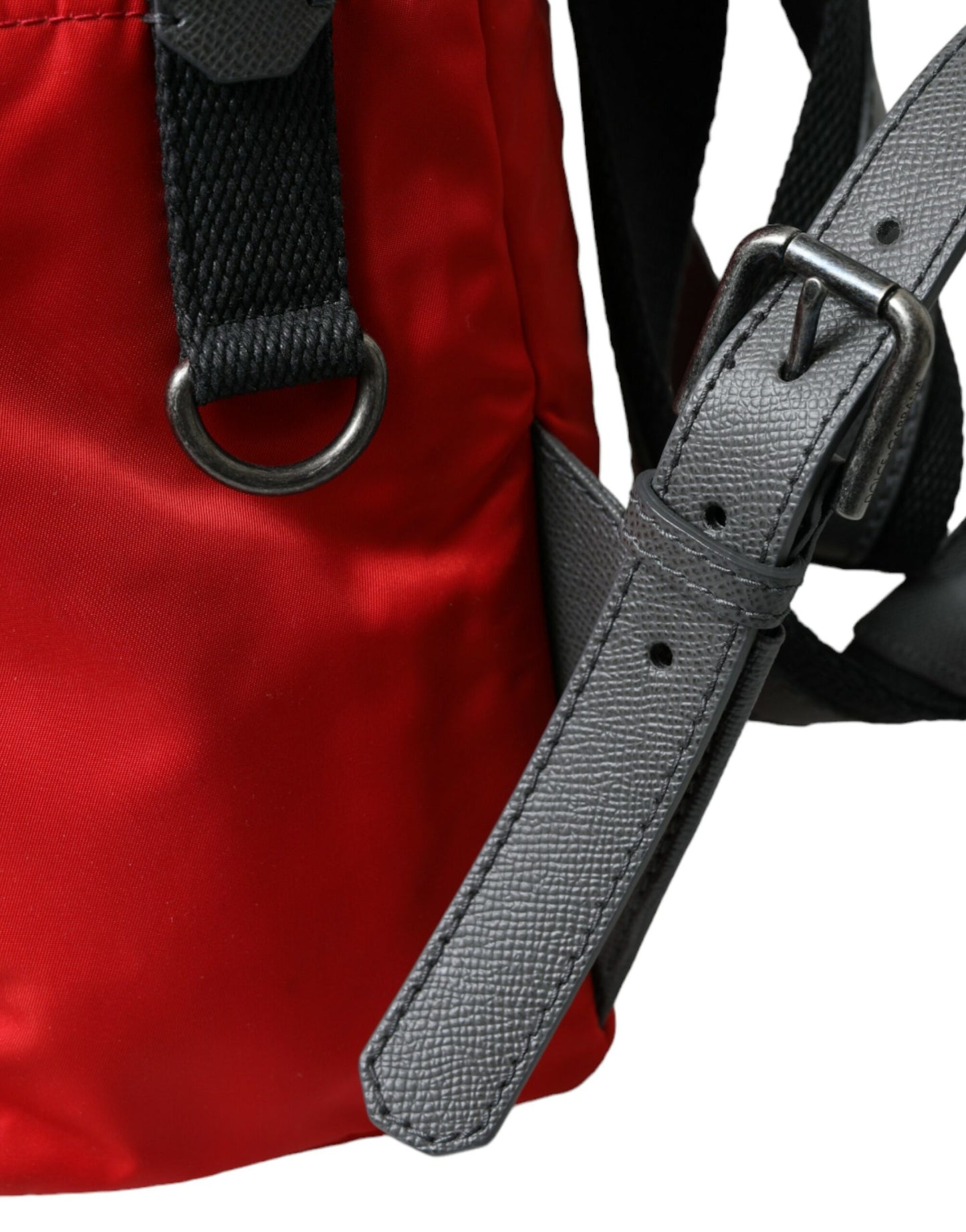 Eleganter roter Nylon-Leder-Rucksack