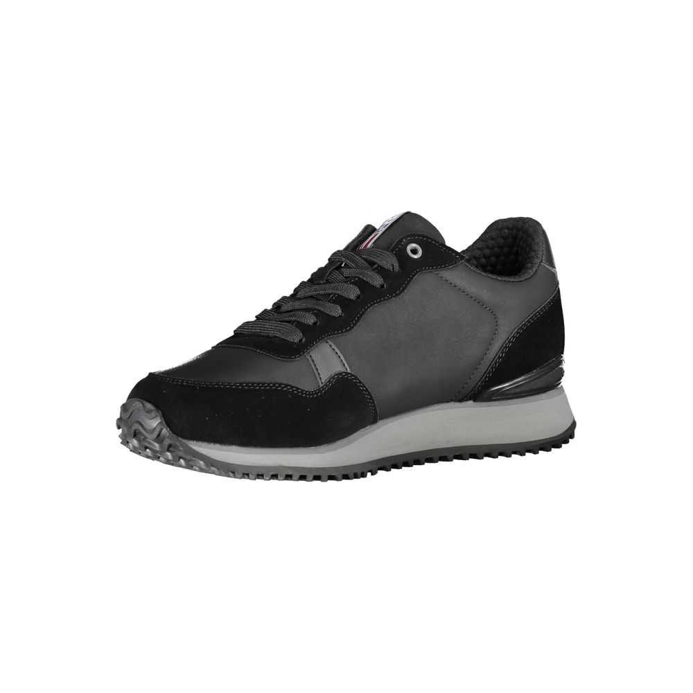 Schicke schwarze Sneakers mit kontrastierender Spitze