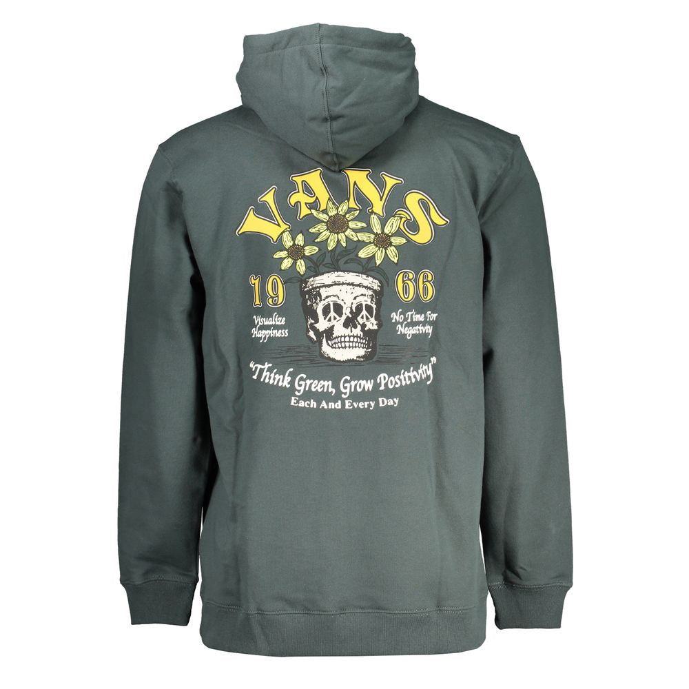 Grünes Fleece-Kapuzensweatshirt mit Logo-Print