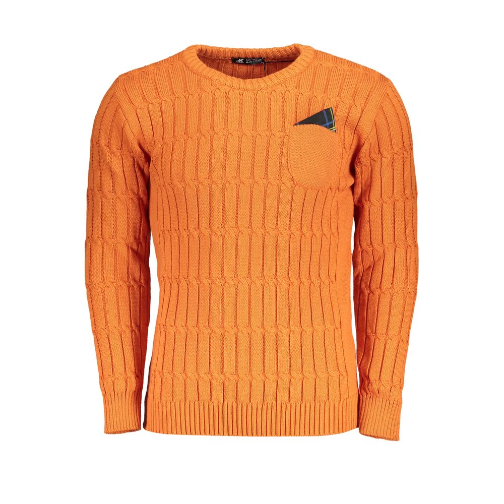 Twisted Crew Neck Orange Sweater