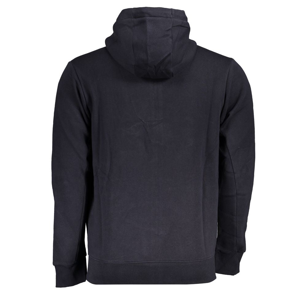 Schickes blaues Fleece-Sweatshirt mit Kapuze