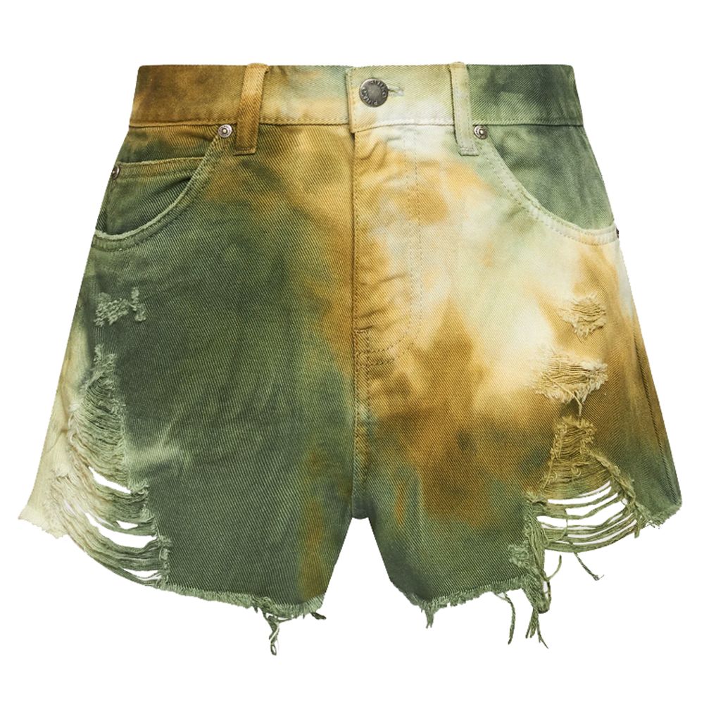 Militärgrüne Shorts aus Baumwolle für Damen