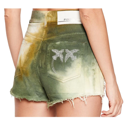 Militärgrüne Shorts aus Baumwolle für Damen