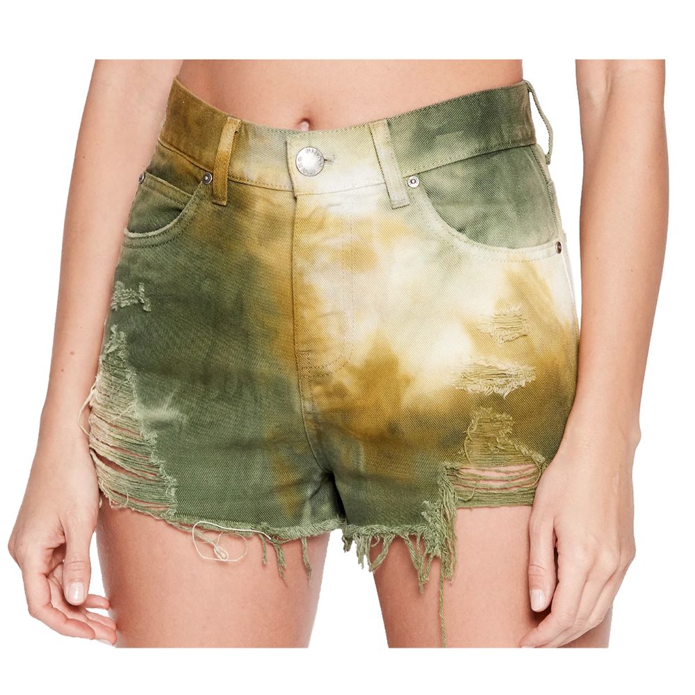 Militärgrüne Shorts aus Baumwolle für Damen