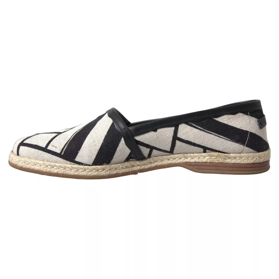 Elegante Espadrilles aus gestreiftem Leder