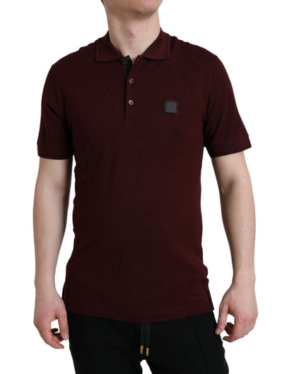 Elegantes Polo-T-Shirt aus kastanienbrauner Baumwollmischung