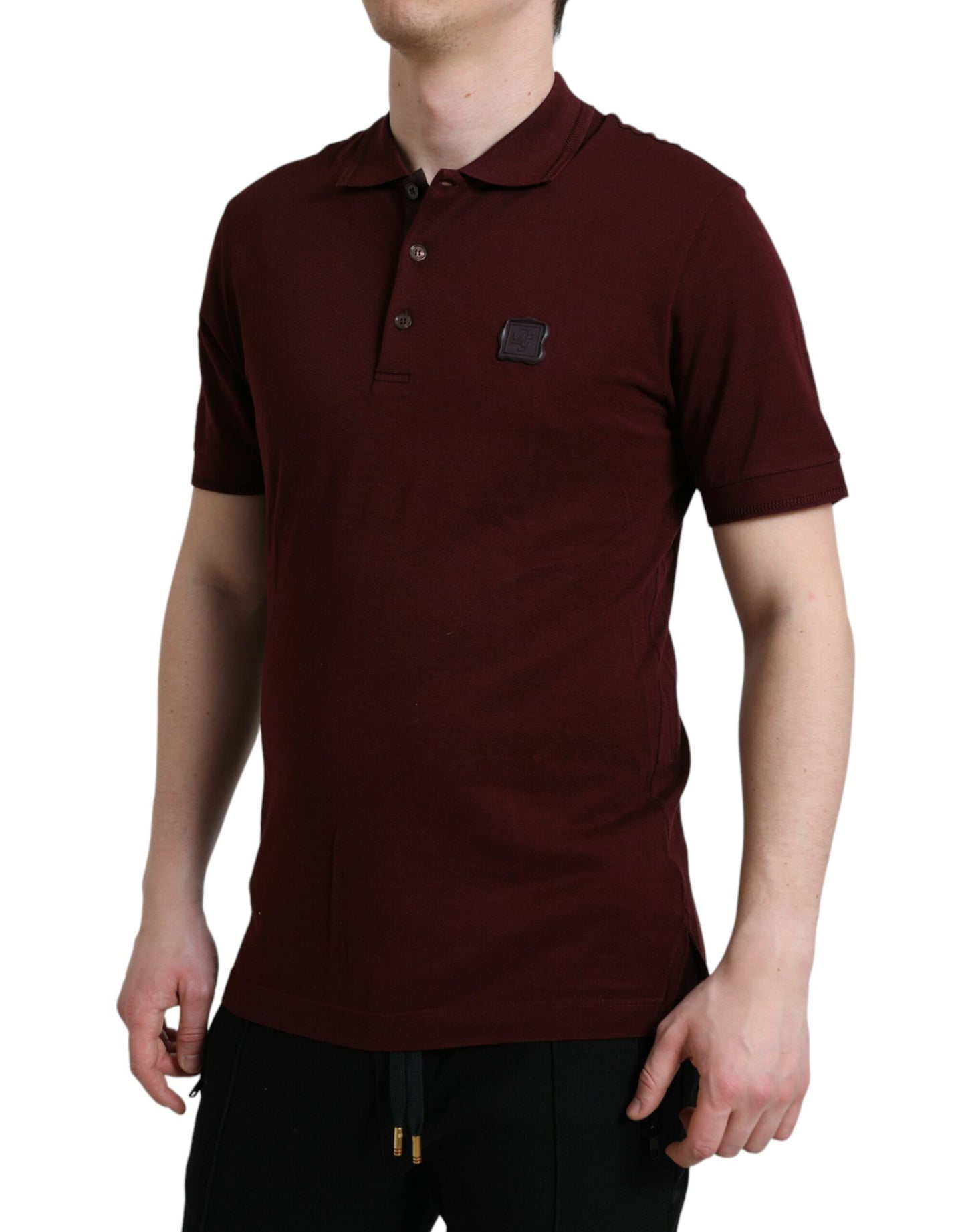 Elegantes Polo-T-Shirt aus kastanienbrauner Baumwollmischung