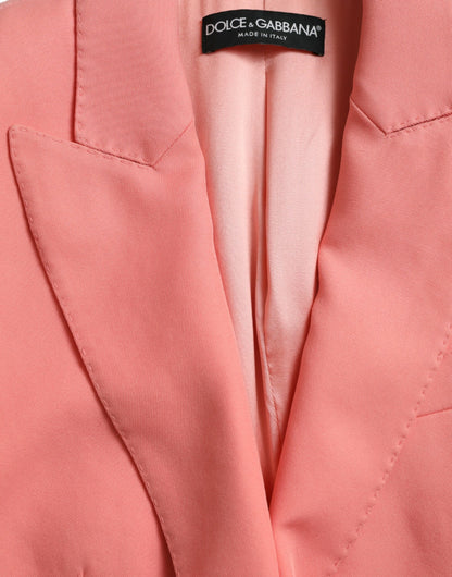 Chic Pink Peak Lapel Blazer