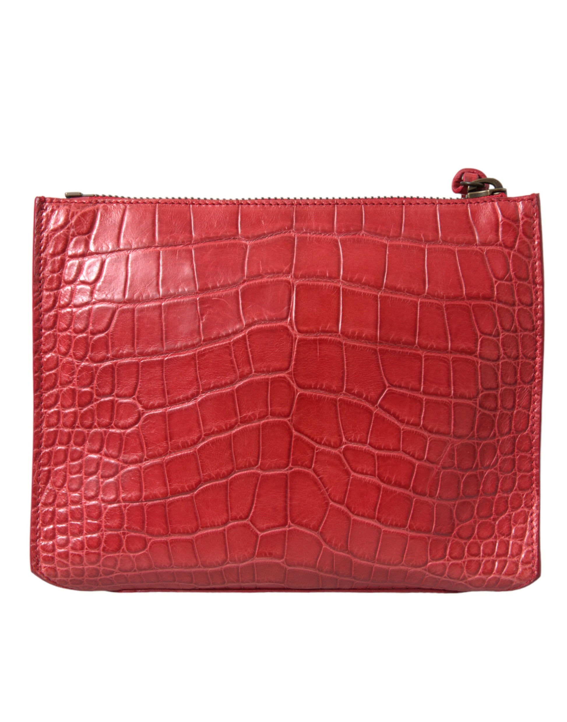 Exotische rote Clutch aus Alligatorleder