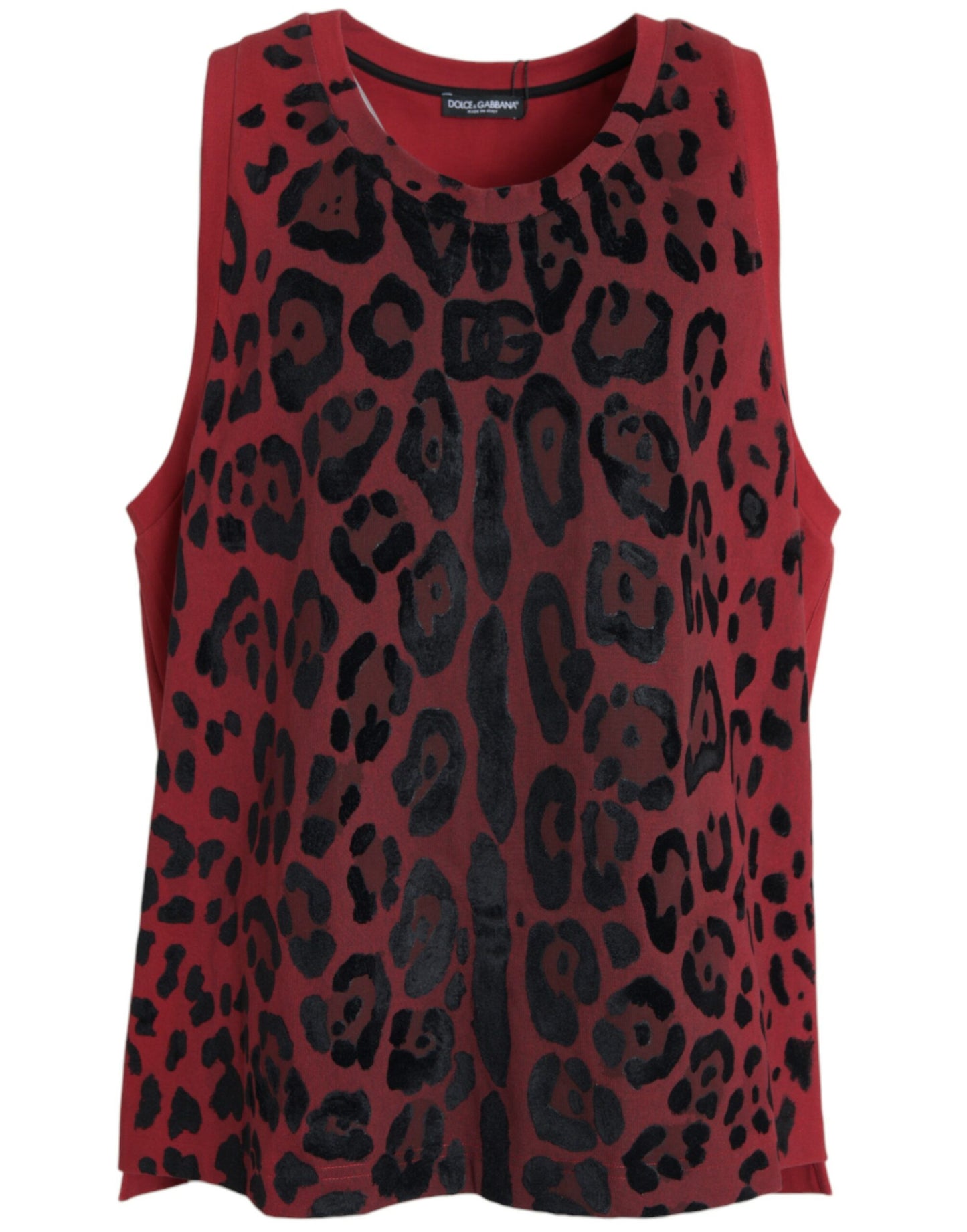 Red Leopard Print Sleeveless Tank T-shirt