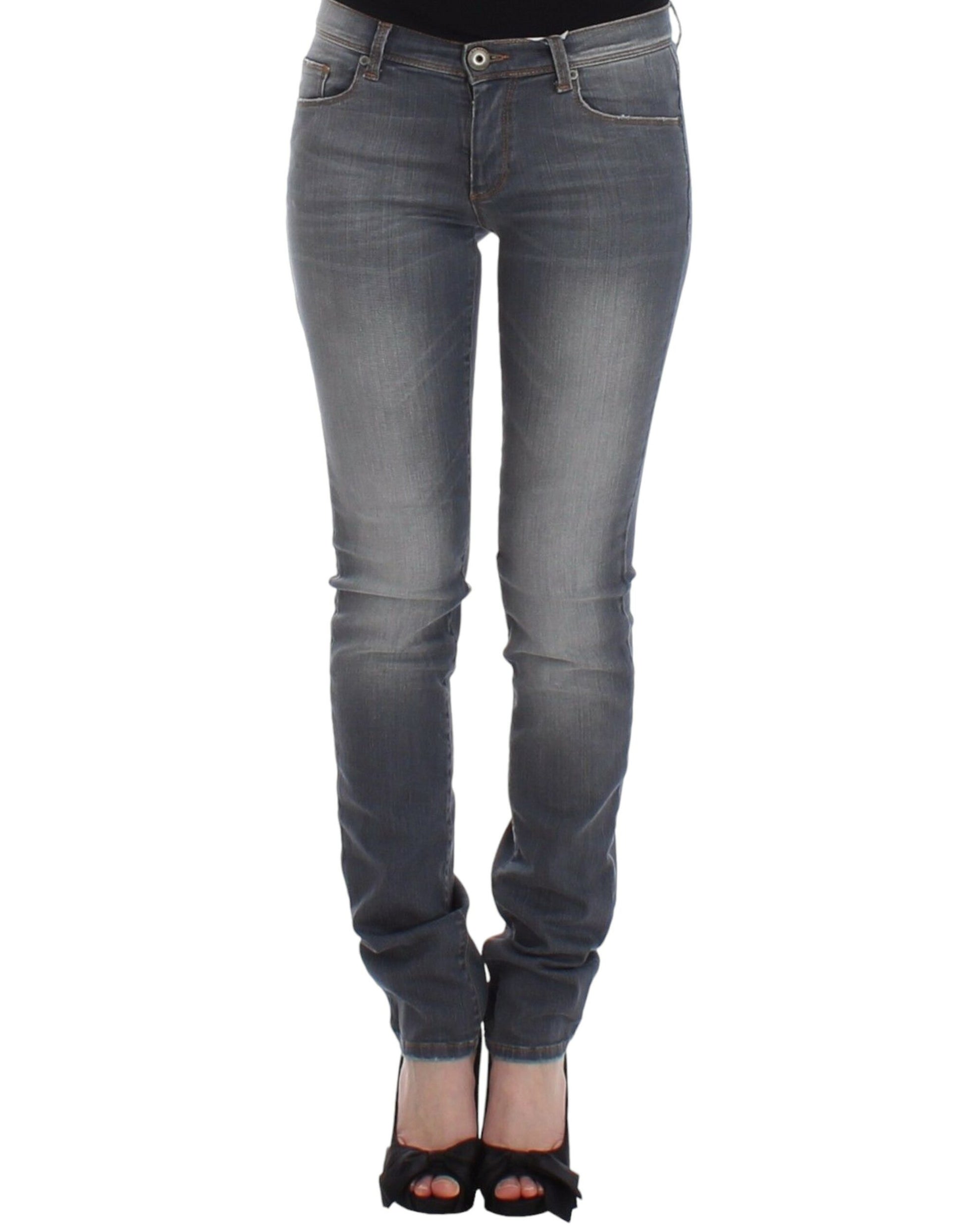 Schicke graue Slim-Fit Skinny Jeans