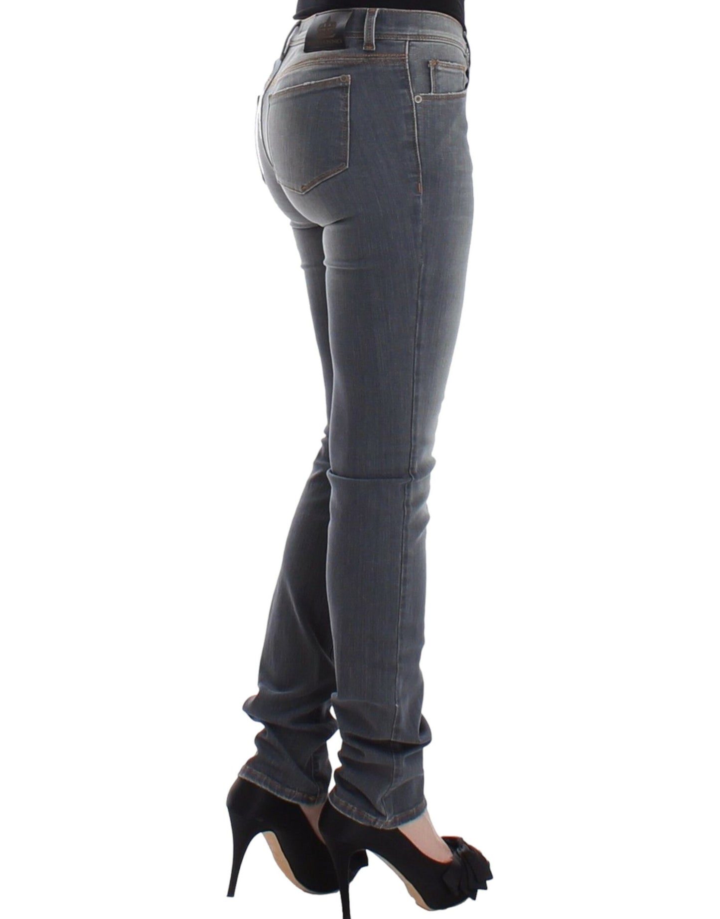 Schicke graue Slim-Fit Skinny Jeans