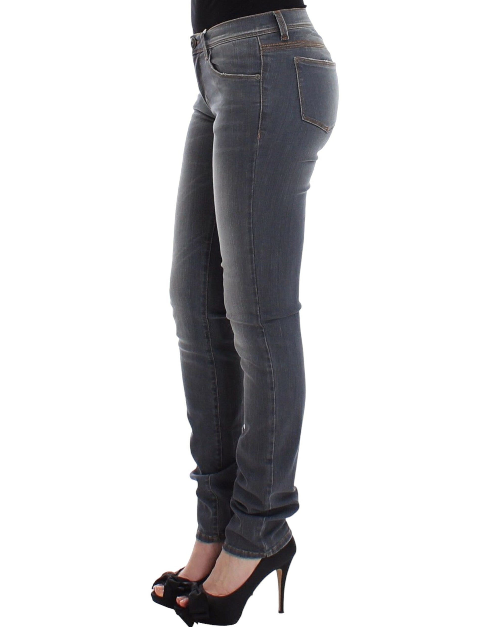 Schicke graue Slim-Fit Skinny Jeans