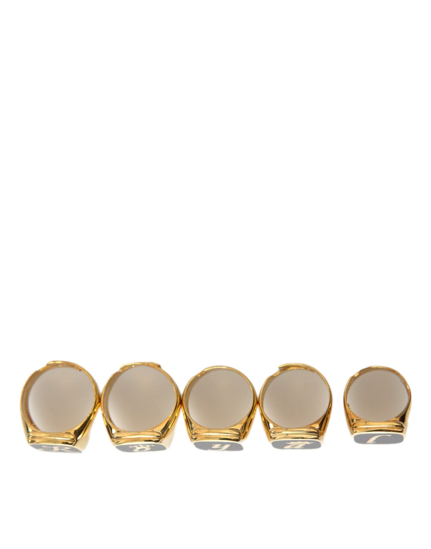 Gold Messing ROYAL Emaille Set mit 5 Ringen