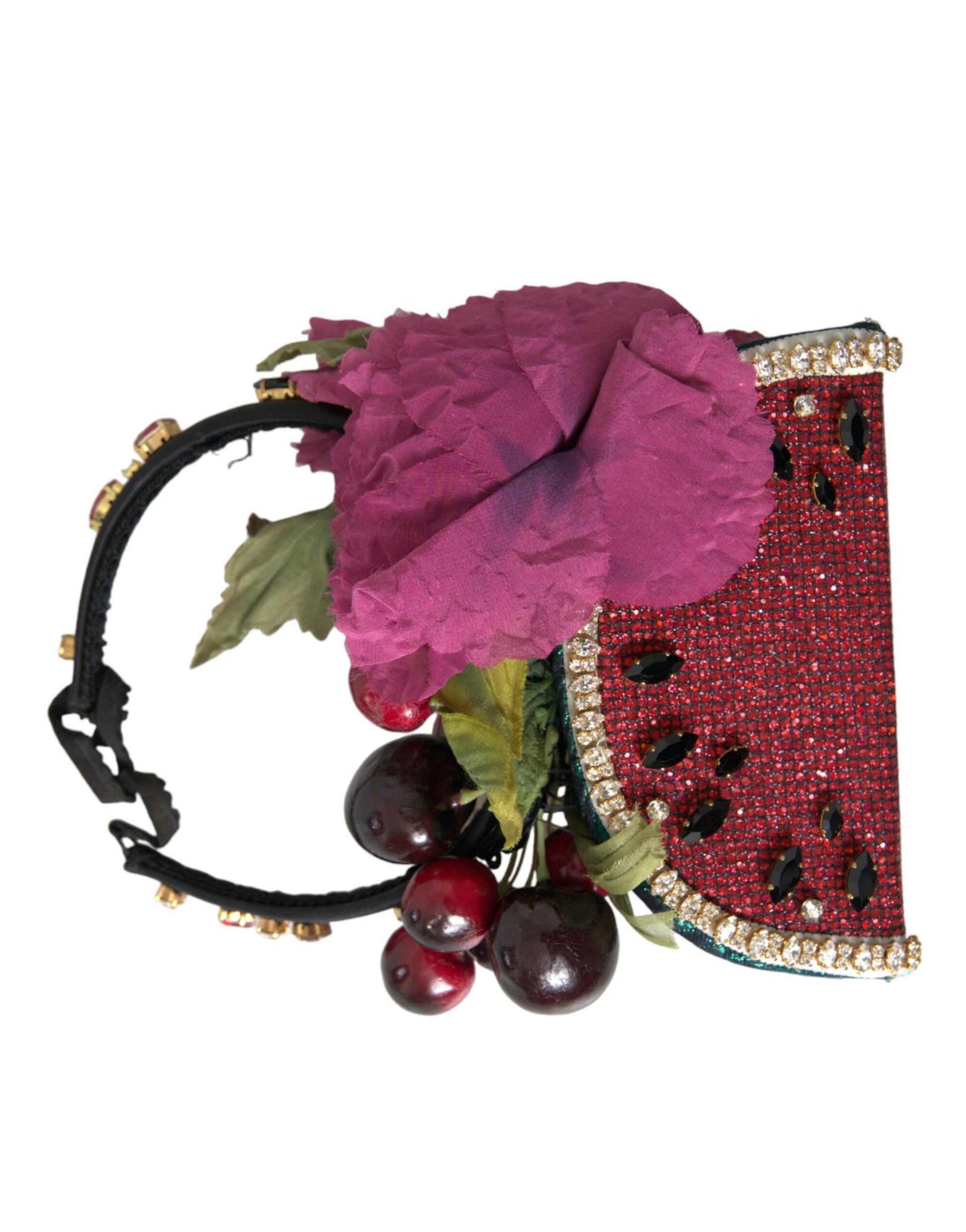 Rotes Wassermelonen-Kirsch-Kristall-Haarband, Statement-Diadem