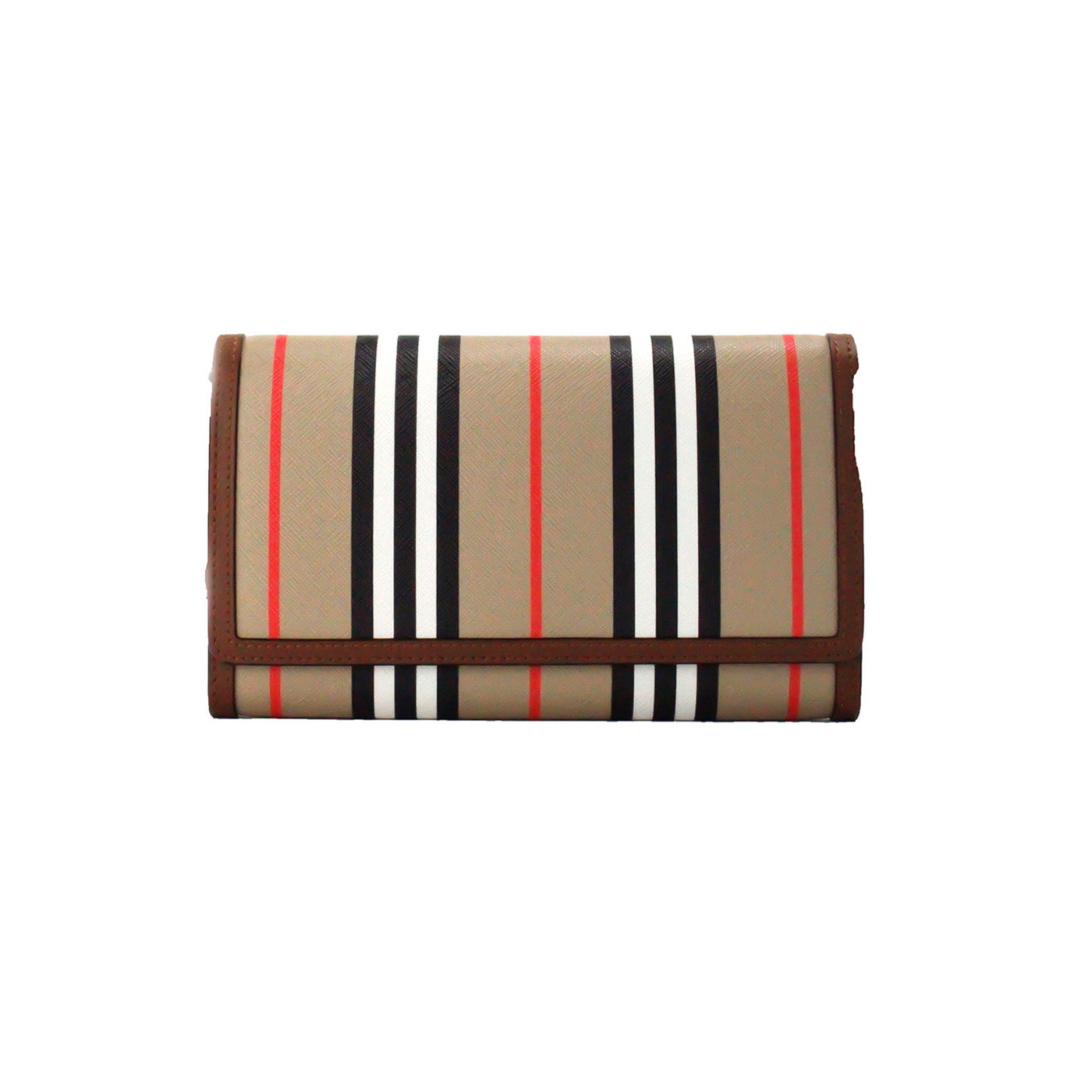 Hannah Icon Stripe Archive Umhängetasche aus hellbraunem E-Canvas-Leder