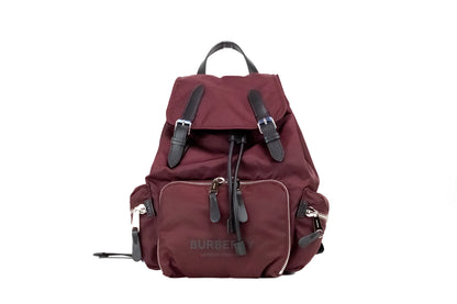 Mittelgroßer Rucksack aus burgunderfarbenem Econyl-Nylon mit Kordelzug, Büchertasche