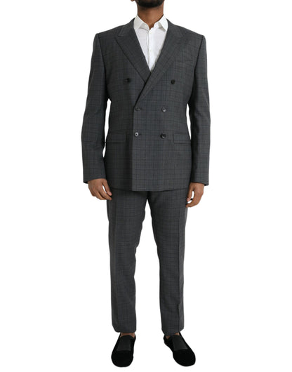 Gray Plaid Wool MARTINI Formal 2 Piece Suit