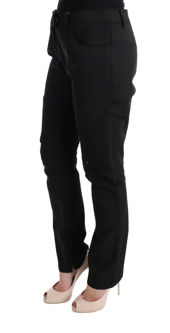 Sleek Black Cotton Slim Fit Pants