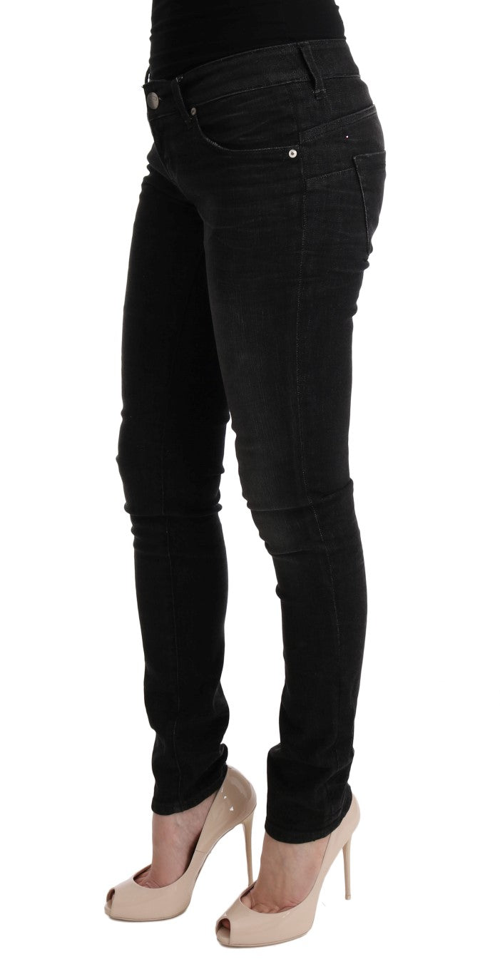 Schicke Slim Fit Jeans aus schwarzer Baumwolle