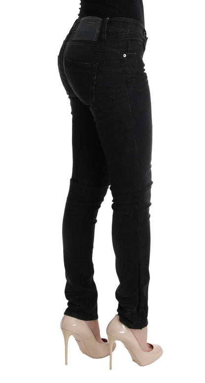 Schicke Slim Fit Jeans aus schwarzer Baumwolle