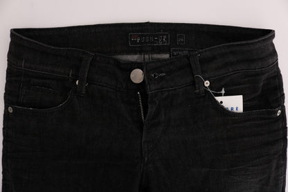 Schicke Slim Fit Jeans aus schwarzer Baumwolle